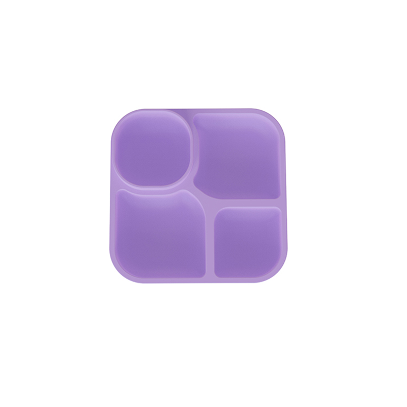 Square Silicone Kid Eating Plates (4)
