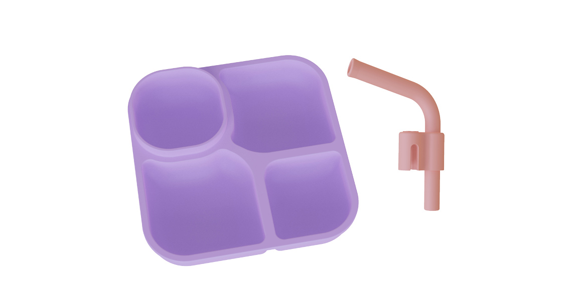 Square Silicone Kid Eating Plates (7)